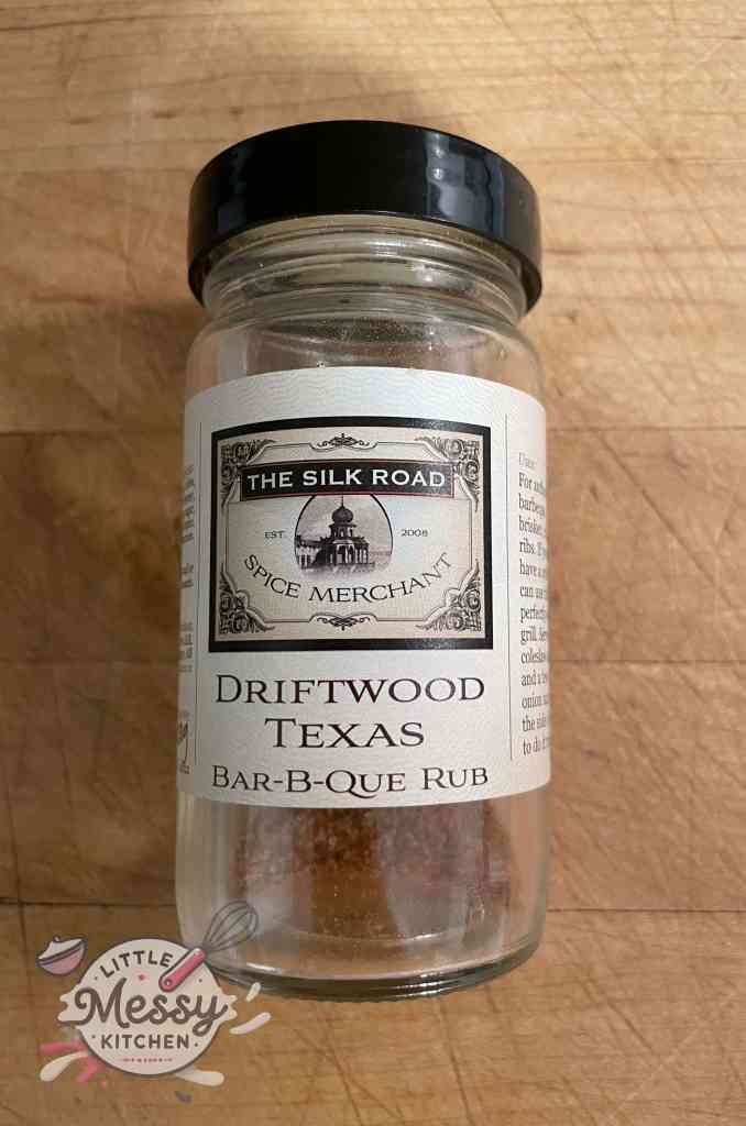 Bottle of Driftwood Texas BBQ rub.