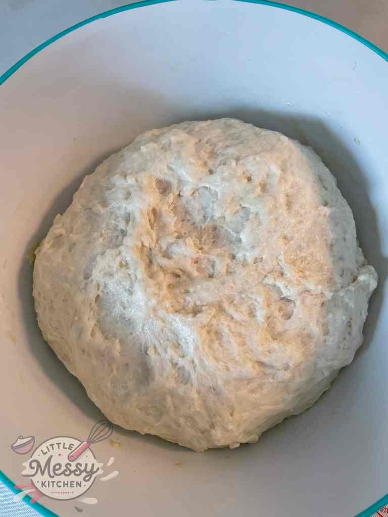 Ball of dough after first rise.