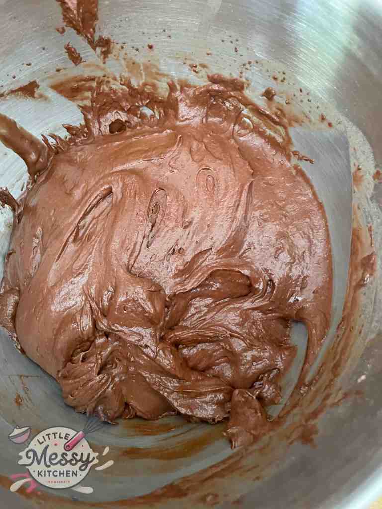 Coffee added to the batter mixture.