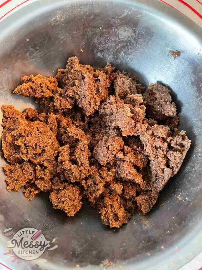 Butter, brown sugar, and cinnamon combined in a spreadable paste.