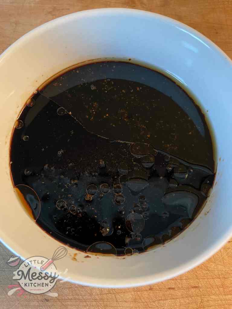 Sauce in a mixing bowl.