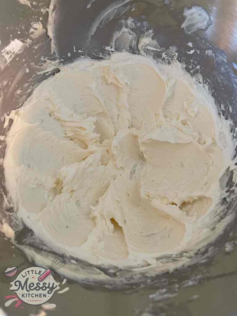 Extract, salt and milk added to the buttercream.