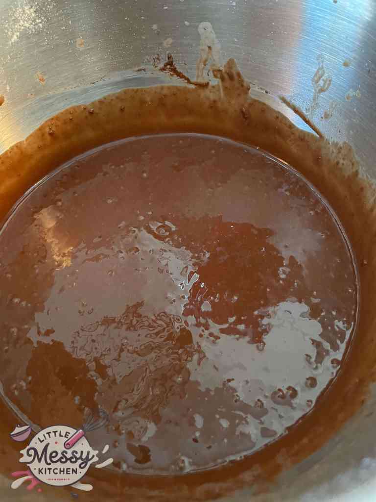 Batter in stand mixer.