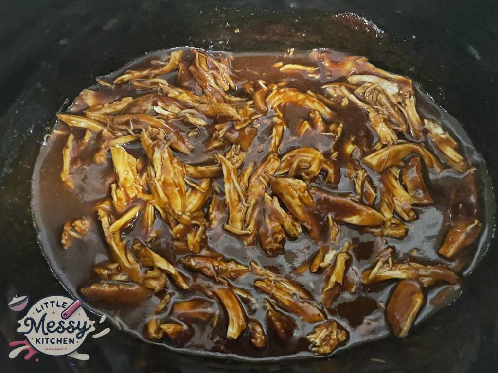 Chicken breast shredded in slow cooker